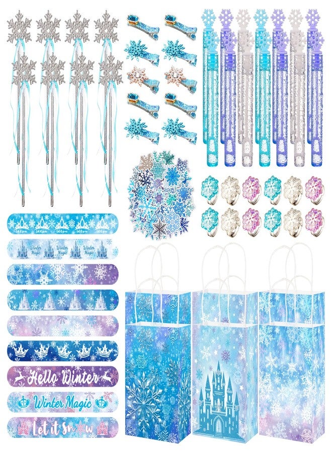 Vanblue 122PCS Frozen Party Favors Winter Snowflake Theme Birthday Decorations Princess Goodie Bag Stuffers Birthday Supplies Set for Girls, Pinata Filler Classroom Prize Gift Rewards - Image 1